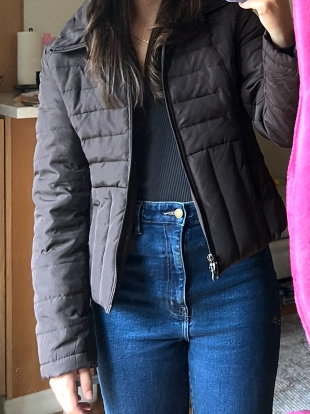 Women’s Brown Quilted Puffer Jacket